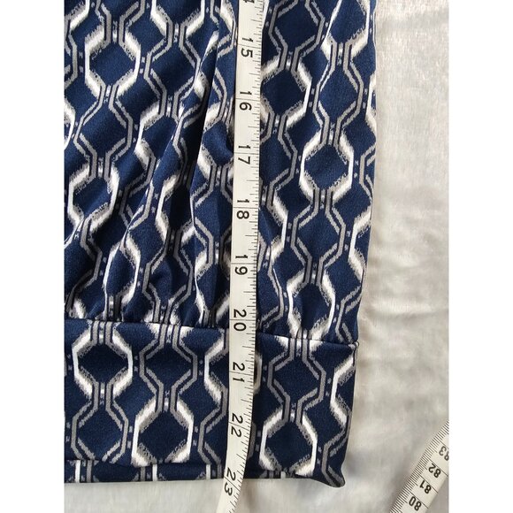 PerSeption Concept Sleeveless Blue/White Print Pullover High Neck Top-SZ SM - Picture 5 of 7